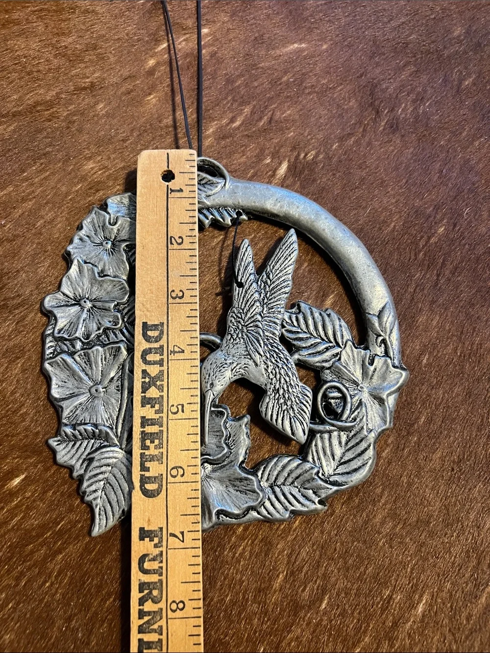 Beautiful Hummingbird Pewter Metal Wind Chime~Wall Decor